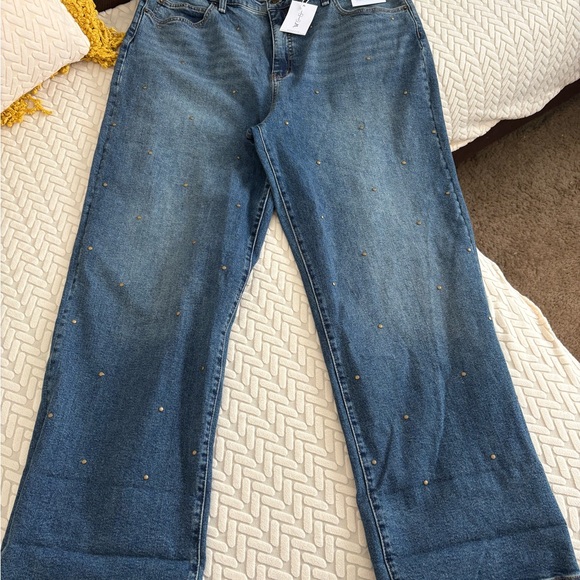 Jessica Simpson Zinnia Wide Leg Boyfriend Jeans NWT - Picture 1 of 9